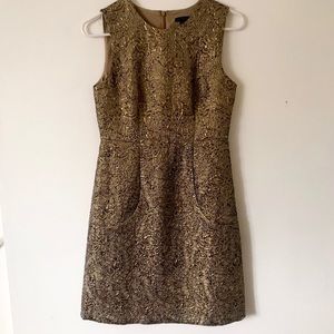 ✨Ann Taylor Gold Brocade Dress